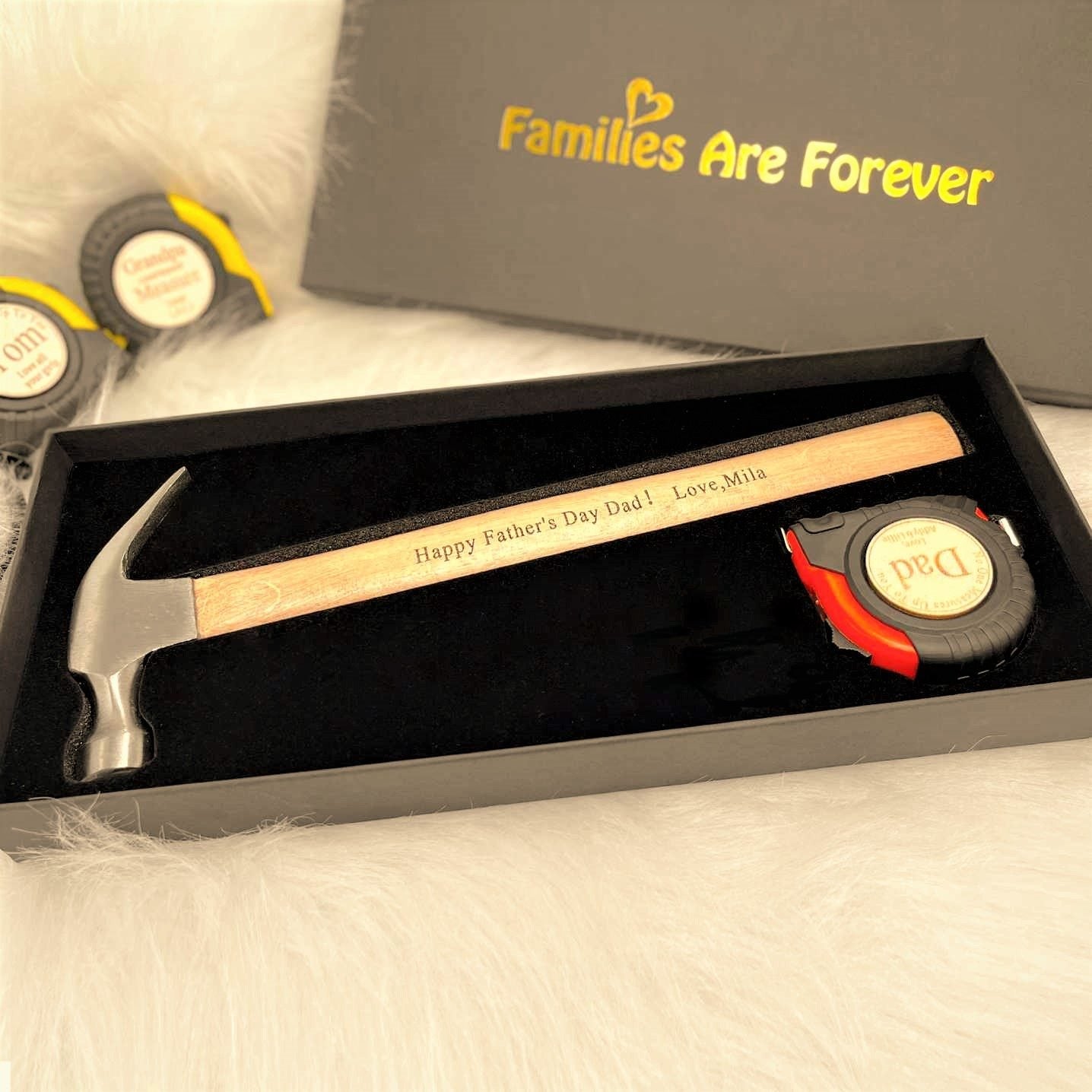 Personalisiertes Maßband-Hammer-Set – bestes Geschenk zum Vatertag
