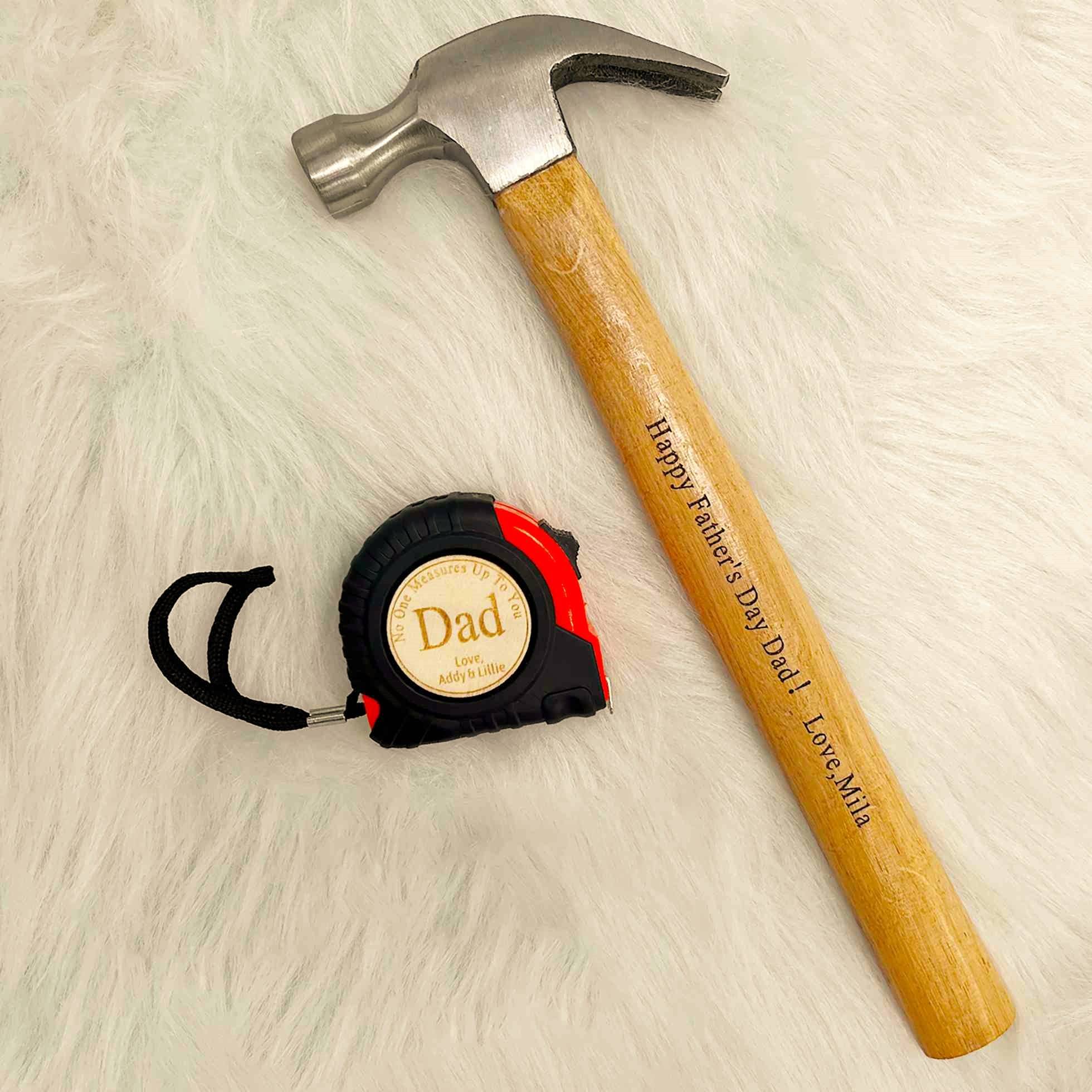 Personalisiertes Maßband-Hammer-Set – bestes Geschenk zum Vatertag